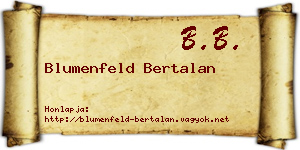 Blumenfeld Bertalan névjegykártya